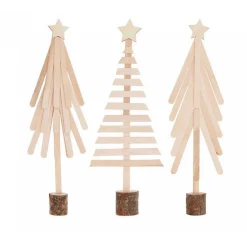 Rico Design Décoration Créative | - Kit de bricolage en bois - sapins écologiques avec 66 pièces