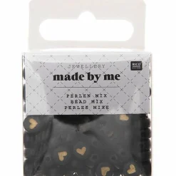 Rico Design Bijoux Et Perles | - 165 perles centre coeur 5 x 7 mm - noir et or