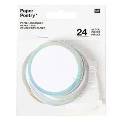 Rico Design - 24 étiquettes à suspendre papier ronds Clearance