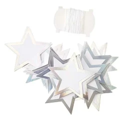 Rico Design Décoration Créative | - 24 étiquettes à suspendre étoiles argentées