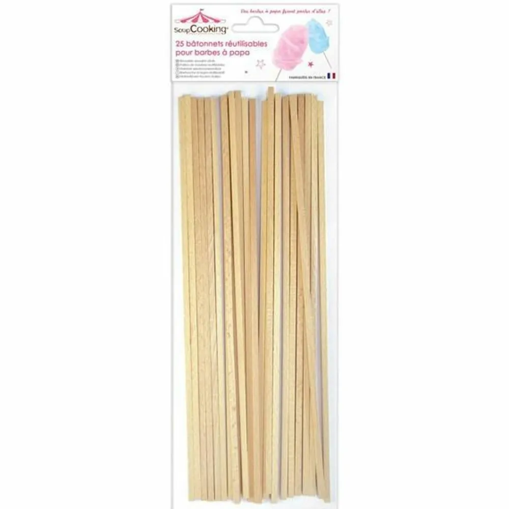 Scrapcooking - 75 bâtonnets pour barbe à papa Discount