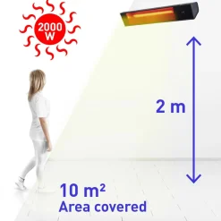 Sined - Chauffage infrarouge cristal noir caldo vetro nero 2000 Sale