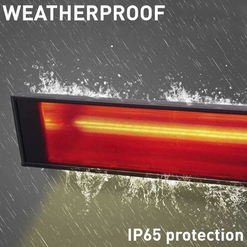 Sined Chauffage D’Extérieur | - Chauffage infrarouge wifi 2000w en verre noir