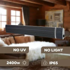 Sined Chauffage D’Extérieur | - Chauffage mural infrarouge wifi 2400w black heat 2400 wifi