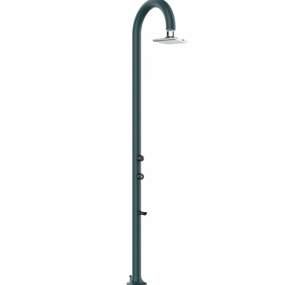 Sined Piscines Et Spas | - Douche alu grise led capteur lavepieds eau chaudefroide