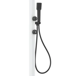 Sined Piscines Et Spas | - Douche blanche alu avec led douchette capteur et double arrivee