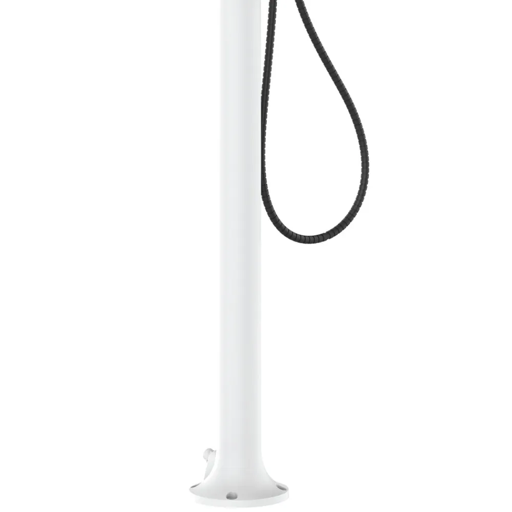 Sined Piscines Et Spas | - Douche blanche alu avec led douchette capteur et double arrivee