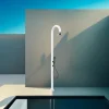 Sined Piscines Et Spas | - Douche blanche alu led capteur 3 jets usage interieurexterieur