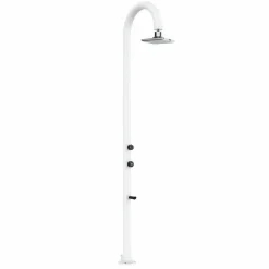 Sined Piscines Et Spas | - Douche blanche en alu avec led eau chaudefroide et lavepieds