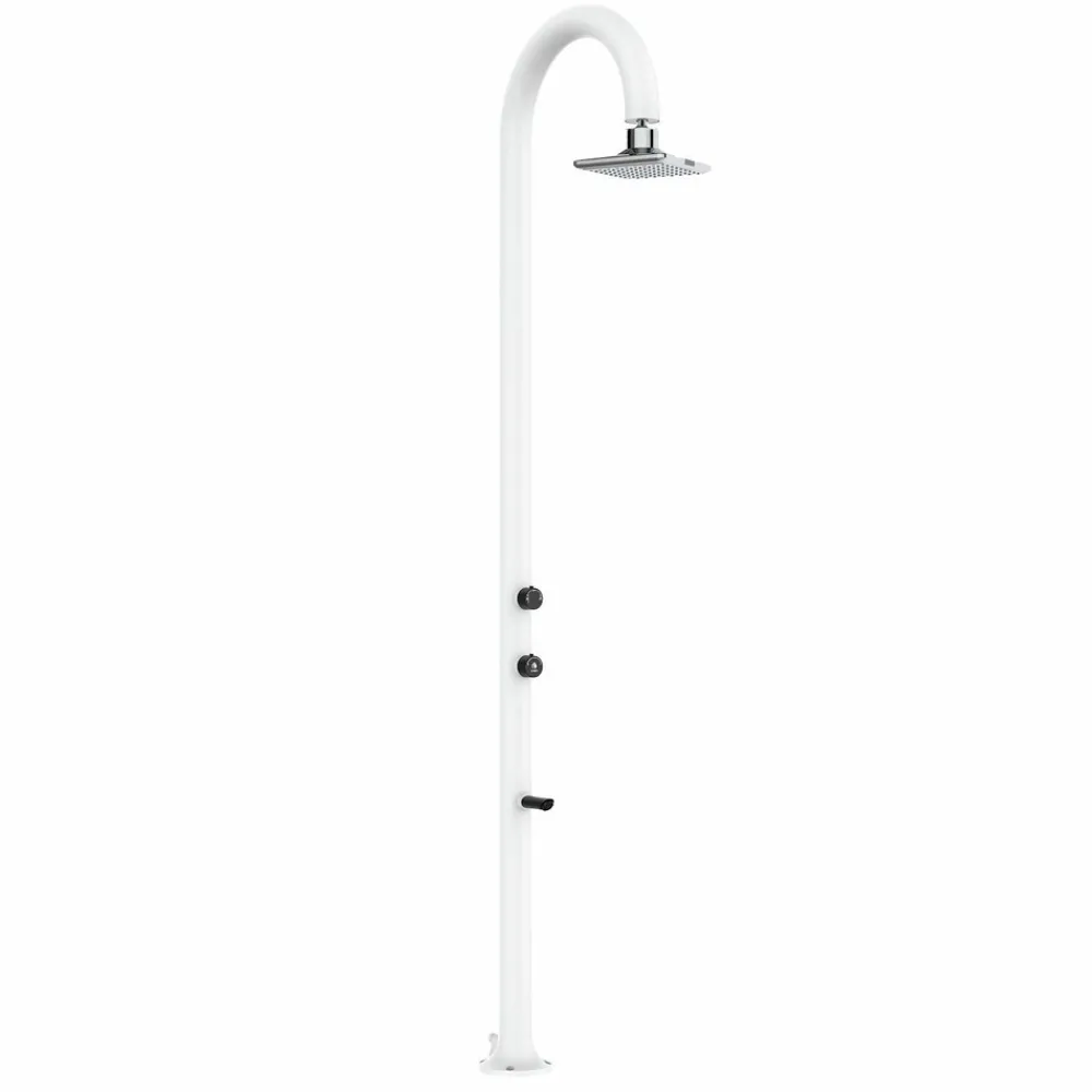 Sined Piscines Et Spas | - Douche blanche en alu avec led eau chaudefroide et lavepieds