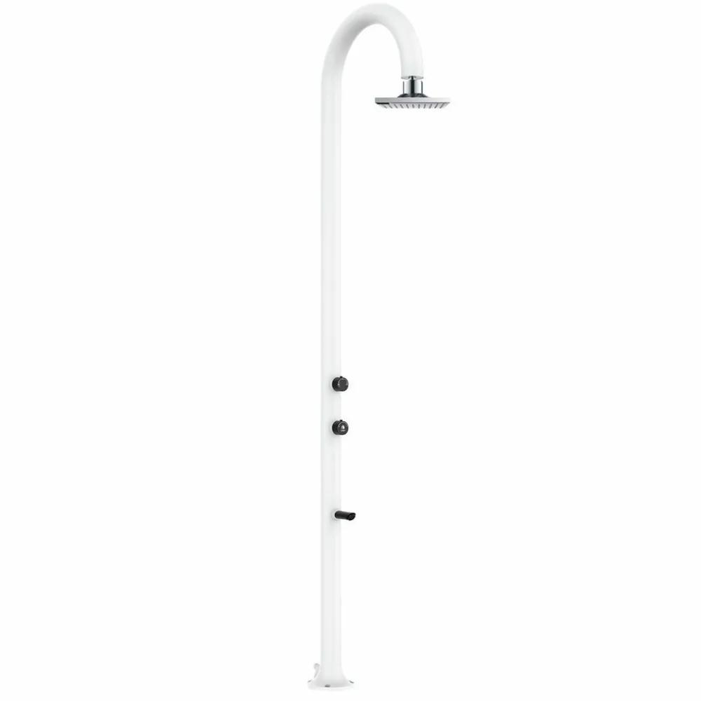 Sined Piscines Et Spas | - Douche blanche en alu avec led eau chaudefroide et lavepieds
