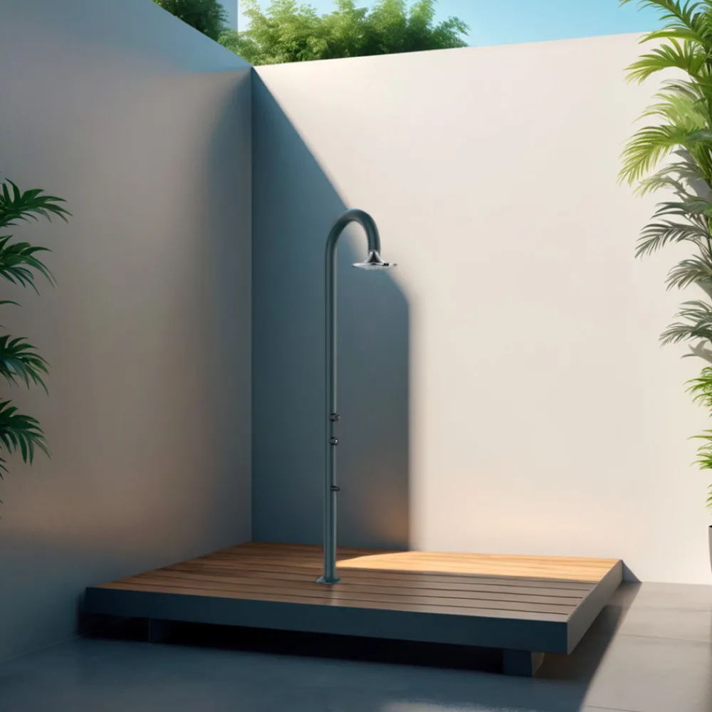 Sined Piscines Et Spas | - Douche grise led 3 jets avec capteur usage interieurexterieur