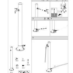 Sined Bassins Et Fontaines | - Fontaine de jardin noire en aluminium avec raccords pour montage facile