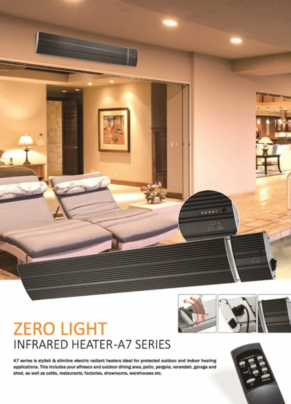 Sined - Radiateur infrarouge en ceramique 1500w black heat 1500 Clearance