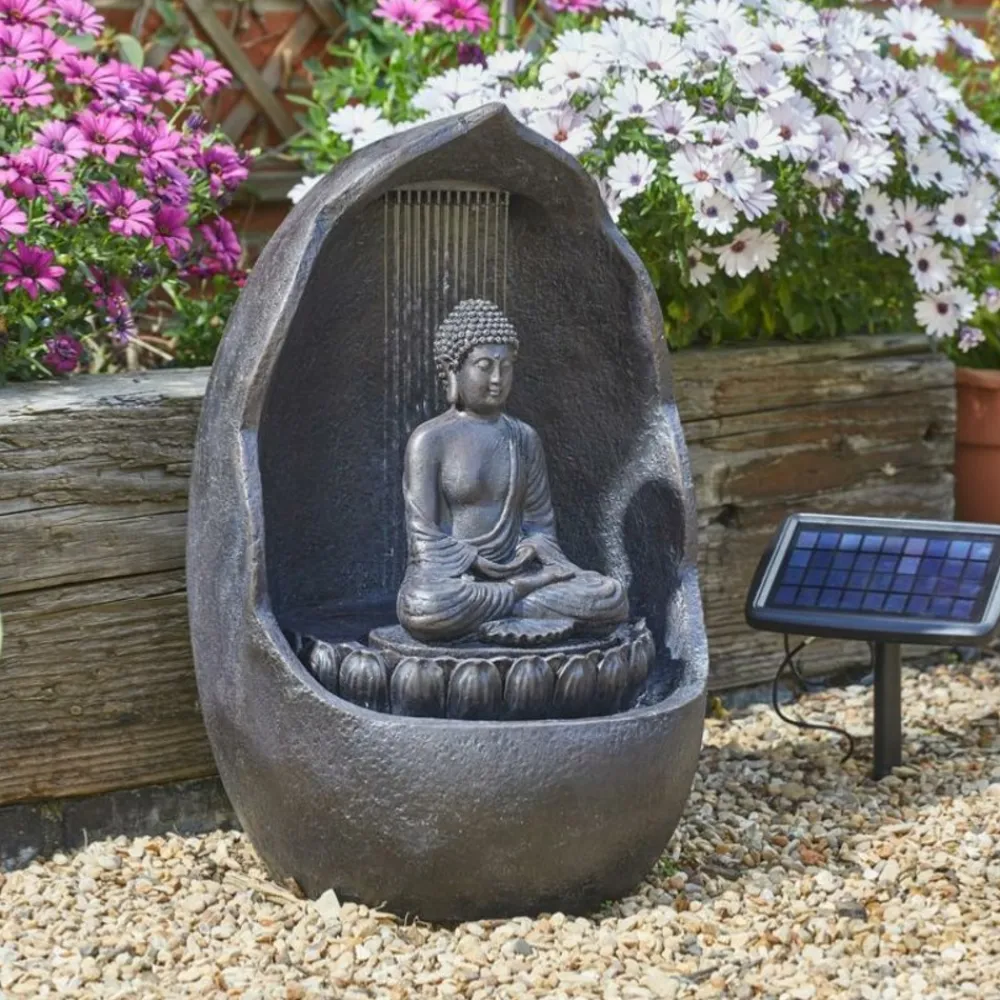 Smart Garden Bassins Et Fontaines | - Fontaine solaire bouddha autonome avec batterie