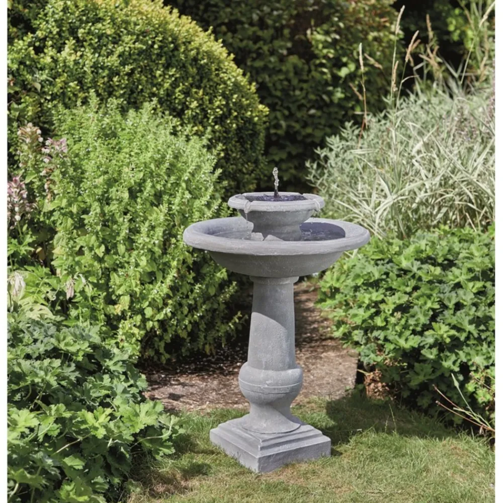 Smart Garden - Fontaine solaire bain d'oiseau 2 niveaux chatsworth Online