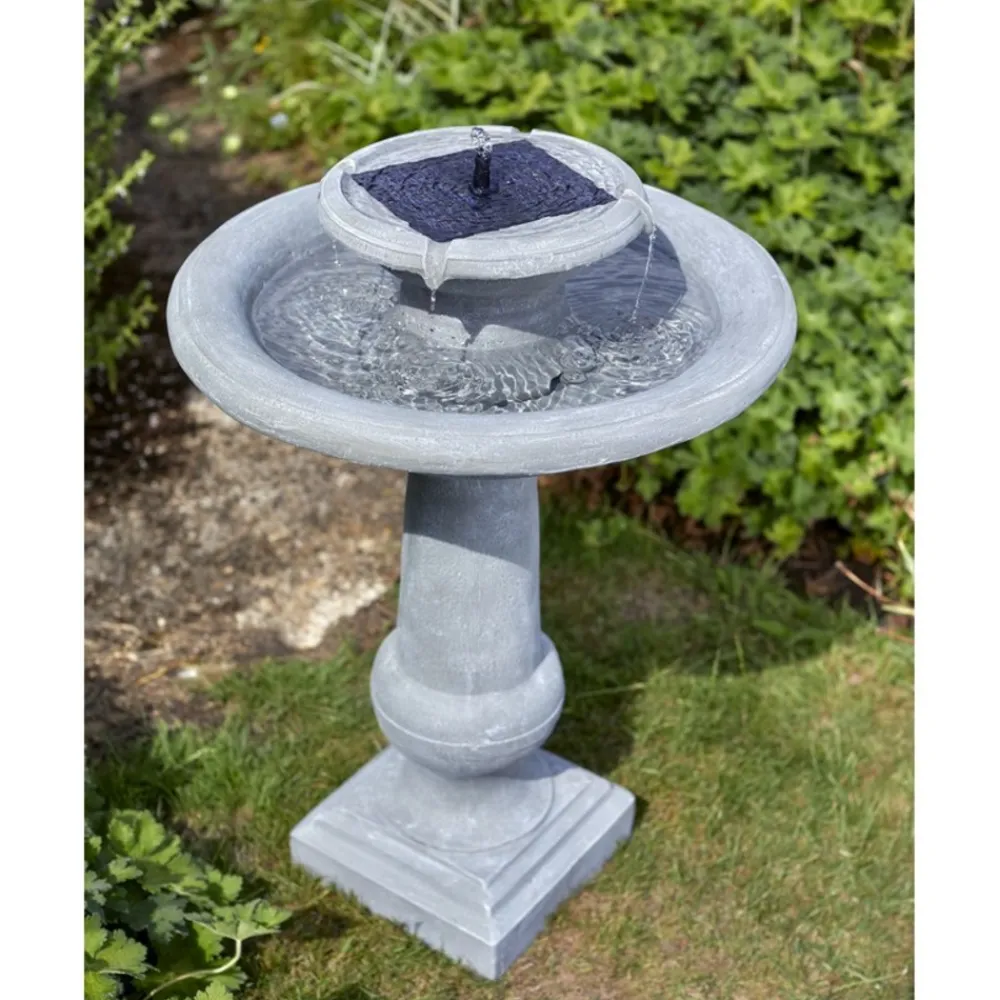 Smart Garden - Fontaine solaire bain d'oiseau 2 niveaux chatsworth Online