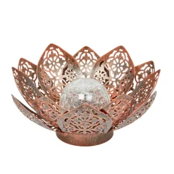 Smart Garden Eclairage D’Extérieur | - Lanterne solaire, lotus à poser "Damasque", en métal - L.27xH.11cm