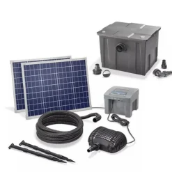 Solairepratique - Kit pompe solaire bassin fontaine cascade pro batt 2600l-100w avec batterie et filtre Sale
