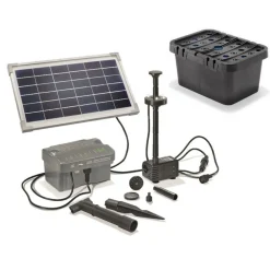 Solairepratique - Kit pompe solaire bassin avec filtre, batterie et anneau led, 300l-8w Best