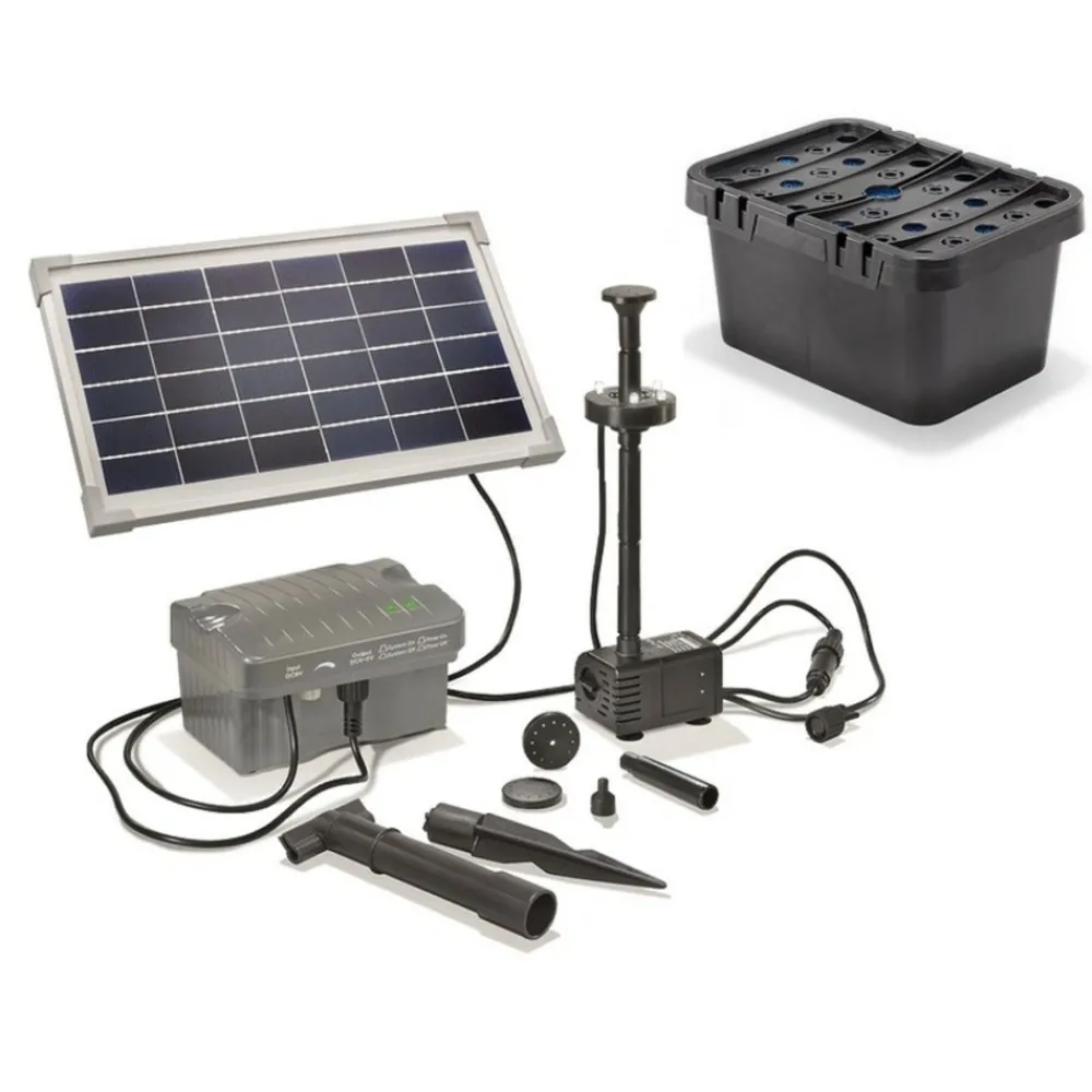 Solairepratique - Kit pompe solaire bassin avec filtre, batterie et anneau led, 300l-8w Best