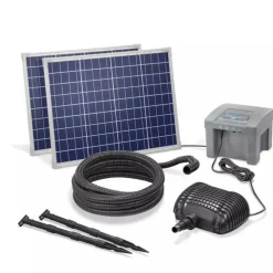 Solairepratique Bassins Et Fontaines | - Kit pompe solaire bassin fontaine cascade pro batt 2600l-100w avec batterie