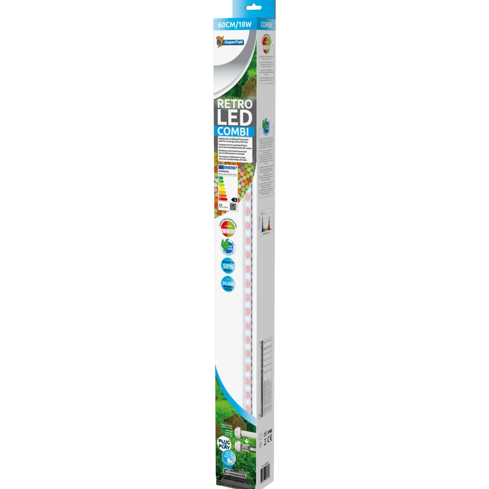 Superfish - Éclairage Retro Led combi T8/T5 - 18w 60cm pour aquarium Hot