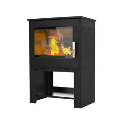 Supra - Fr9016150b-poêle à bois-vision horizontale - fonte - noir - bûcher inté - odelyabucher Hot