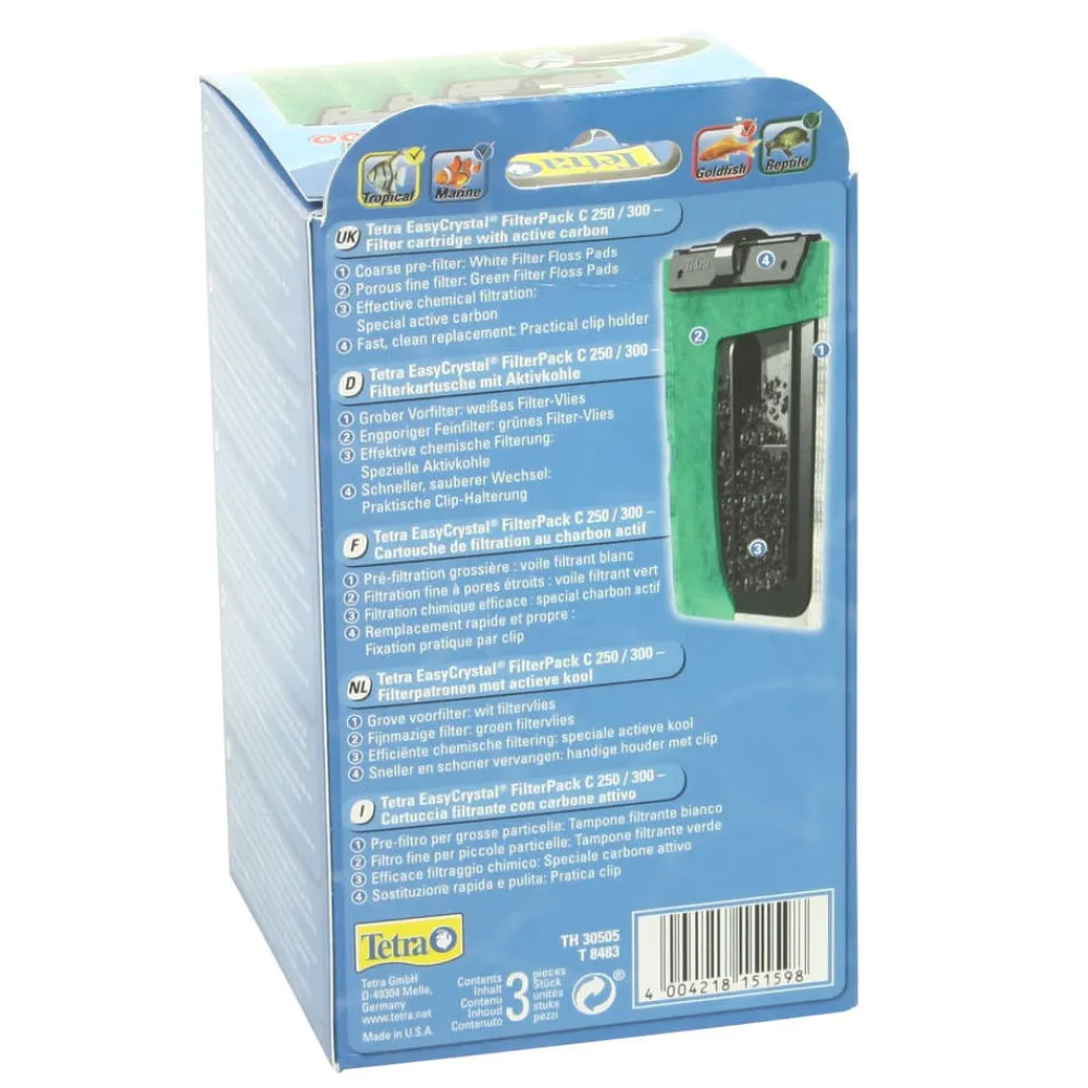 Tetra - Cartouches de filtration charbon actif pour filtre Easy Crystal Clearance