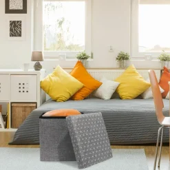 The Concept Factory - Coffre rangement pouf tissu Clearance