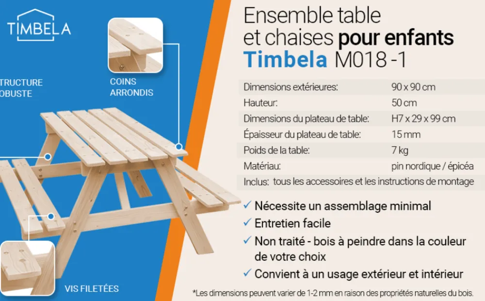 Timbela - Table enfant en bois 鈥 Best