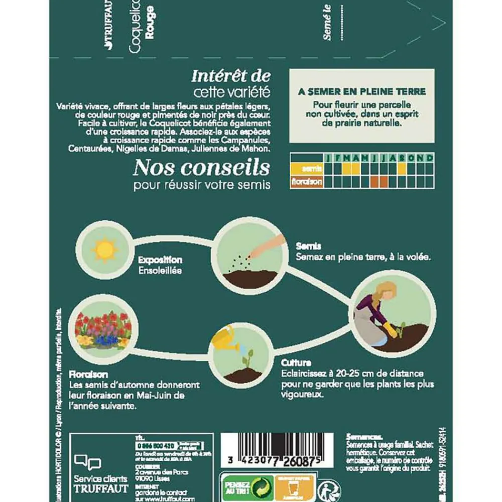 Truffaut - Coquelicot simple Rouge : En Sachet Outlet
