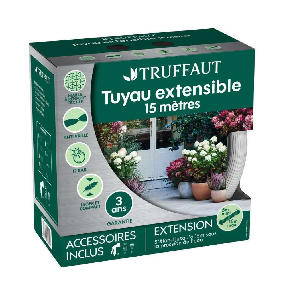 Truffaut - Tuyau d'arrosage extensible 15m