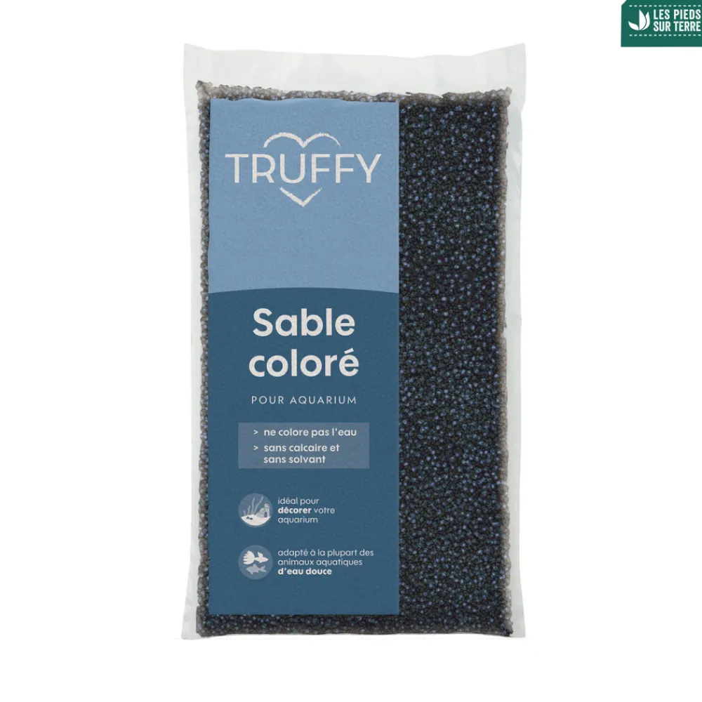 Truffy - Sable coloré pour aquarium d'eau douce bleu/noir 12Kg Outlet