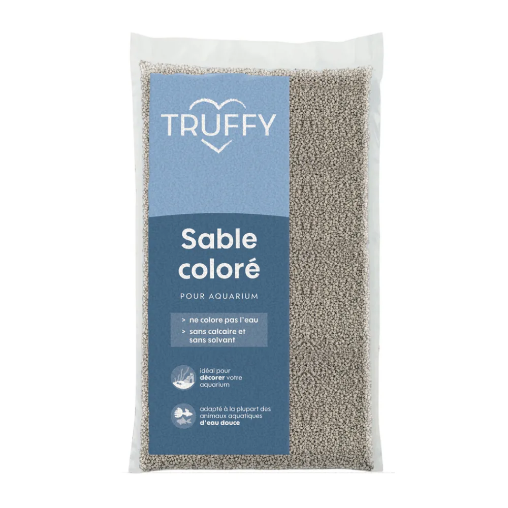 Truffy - Sable coloré pour aquarium d'eau douce gris 12Kg New