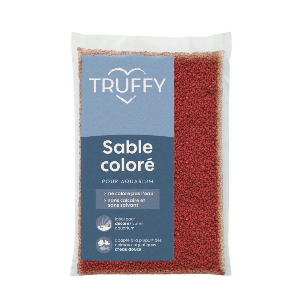Truffy - Sable coloré pour aquarium d'eau douce rouge 5Kg Best