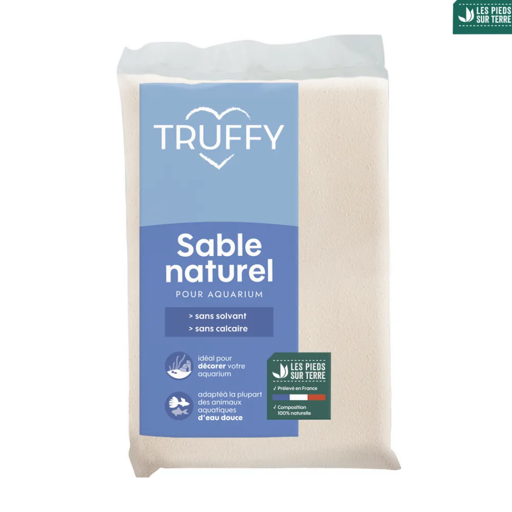 Truffy - Sable naturel pour aquarium d'eau douce cristo blanc 4kg Sale
