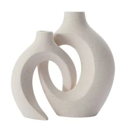 NA Vases Et Coupes | 2 vases en céramique crème boho