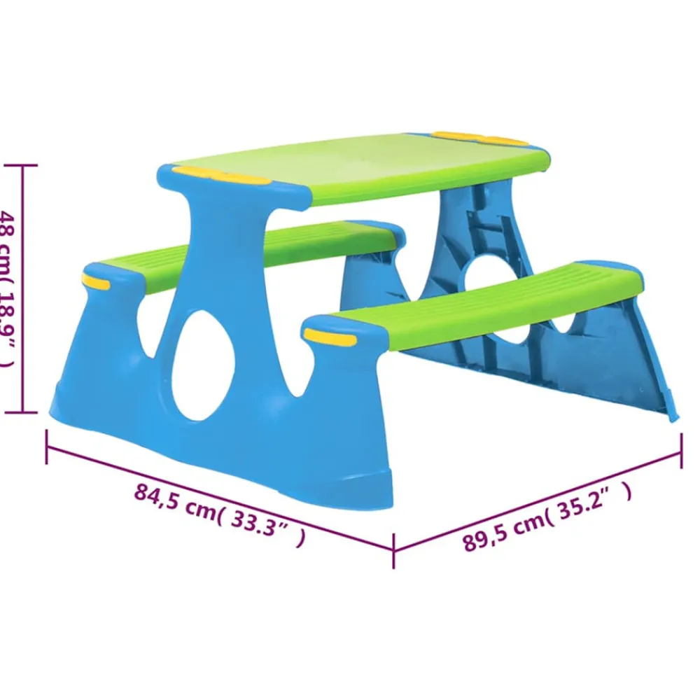 Vidaxl Mobilier Pour Enfants | - Banc de pique nique pour enfants 89,5x84,5x48 cm polypropylène