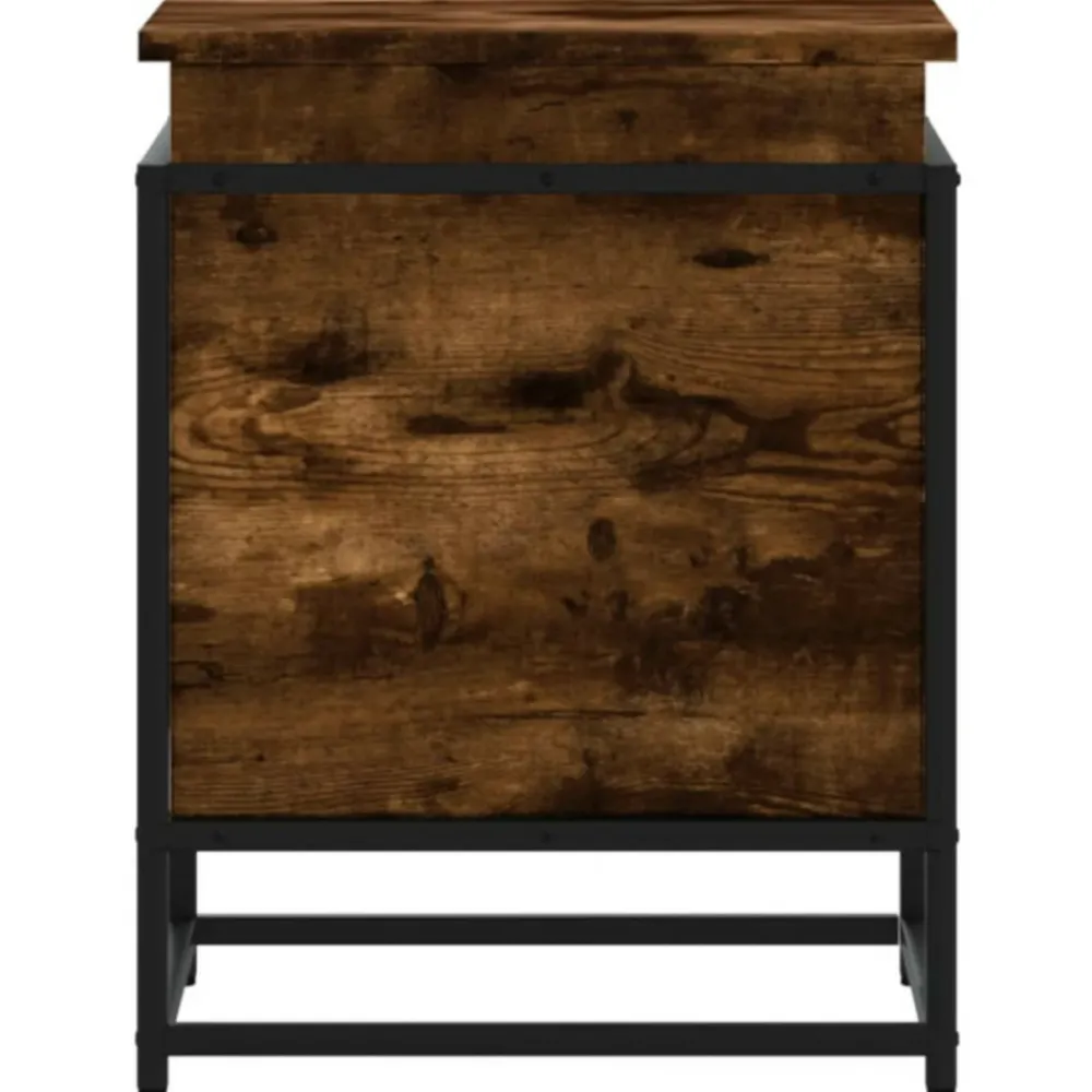 VidaXL Mobilier D'Intérieur | - Boîte de rangement avec couvercle chêne fumé bois d ingénierie