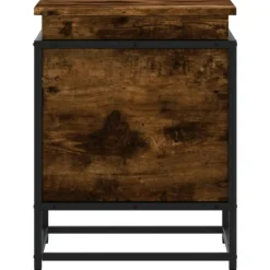 VidaXL Mobilier D'Intérieur | - Boîte de rangement avec couvercle chêne fumé bois d ingénierie