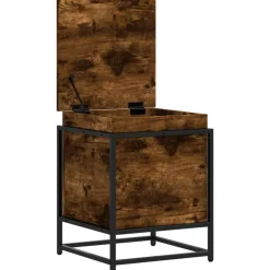 VidaXL Mobilier D'Intérieur | - Boîte de rangement avec couvercle chêne fumé bois d ingénierie