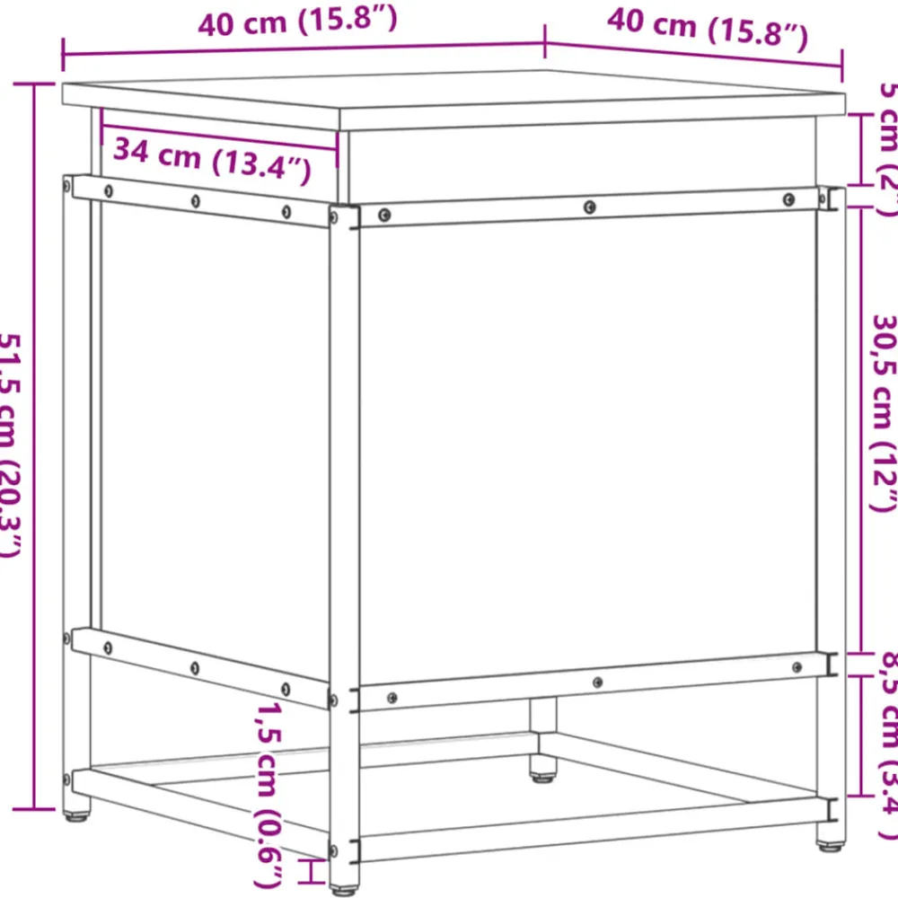 VidaXL Mobilier D'Intérieur | - Boîte de rangement avec couvercle chêne fumé bois d ingénierie