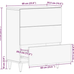 Vidaxl - Buffet gris clair 60x33,5x75 cm bois de manguier massif Sale