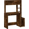 VidaXL - Bureau avec étagères chêne fumé 100x45x140 cm bois d'ingénierie Sale