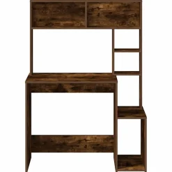 VidaXL - Bureau avec étagères chêne fumé 100x45x140 cm bois d'ingénierie Sale