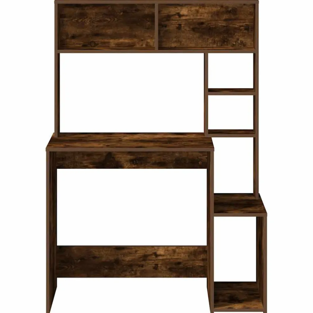 VidaXL - Bureau avec étagères chêne fumé 100x45x140 cm bois d'ingénierie Sale