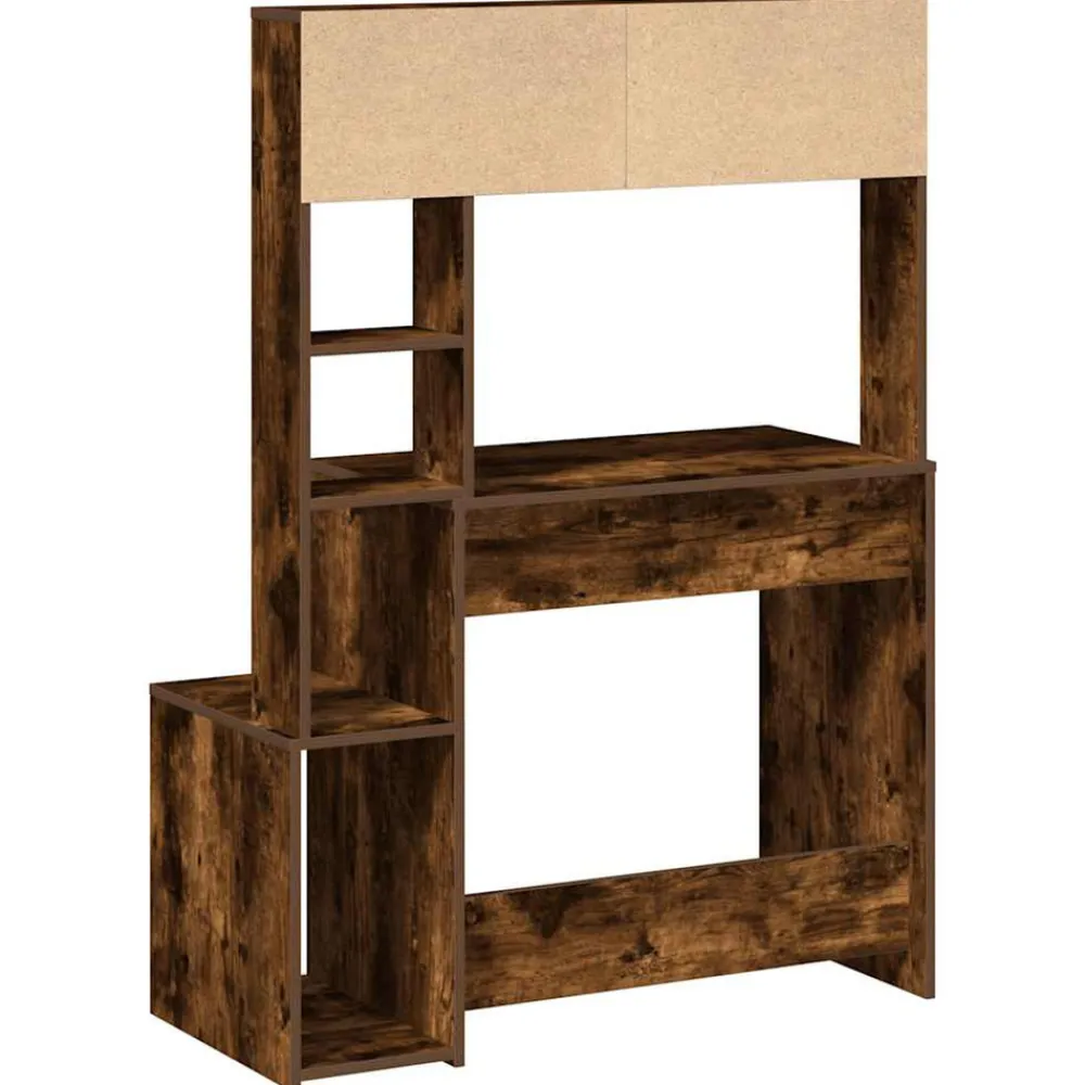 VidaXL - Bureau avec étagères chêne fumé 100x45x140 cm bois d'ingénierie Sale