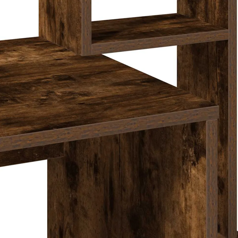 VidaXL - Bureau avec étagères chêne fumé 100x45x140 cm bois d'ingénierie Sale