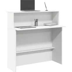 VidaXL - Bureau de réception blanc 100x50x103,5 cm bois d'ingénierie Best